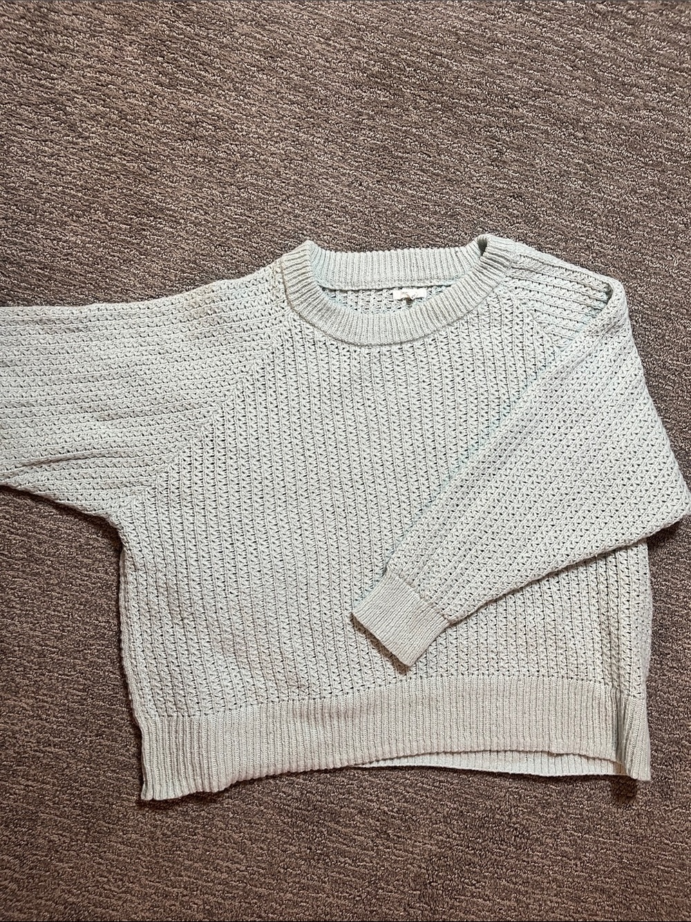 Maurices Light Mint Crewneck Textured Sweater